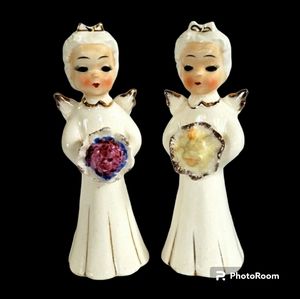 Pair of Pretty Porcelain Angel Figurines